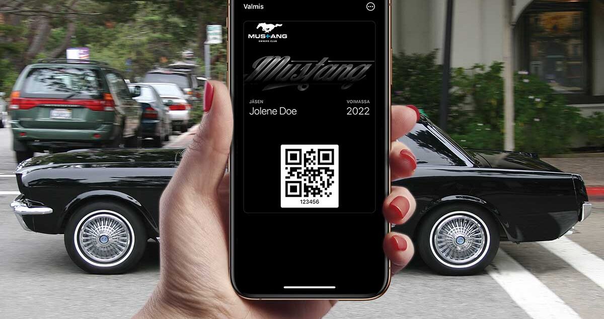Ford Mustang Owners Club ( FMOC ) käyttää mobiilia jäsenkorttia joka on toteutettu Wallet Pass mobiilikortti ratkaisuna jäsenien omaan älypuhelimen lompakkoon